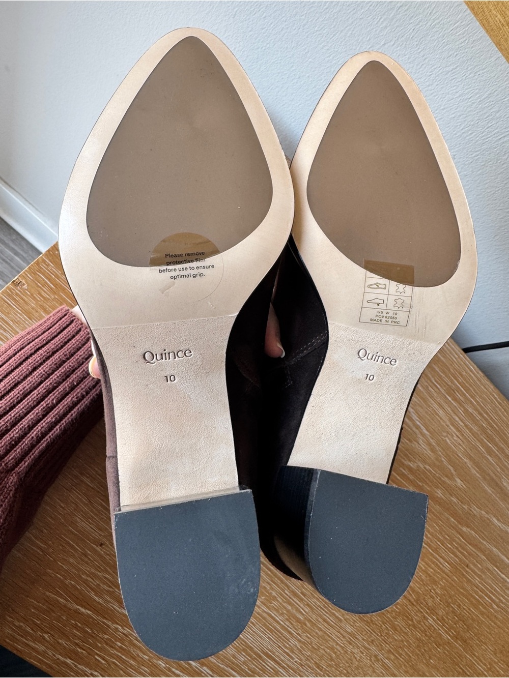 NIB! QUINCE Women’s Italian Leather Heeled Ankle Boot Coffee Bean Suede Size 10 - Picture 4 of 15
